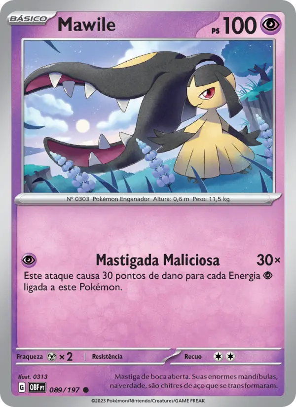 Carta Mawile, número 089/197 da coleção Obsidiana em Chamas