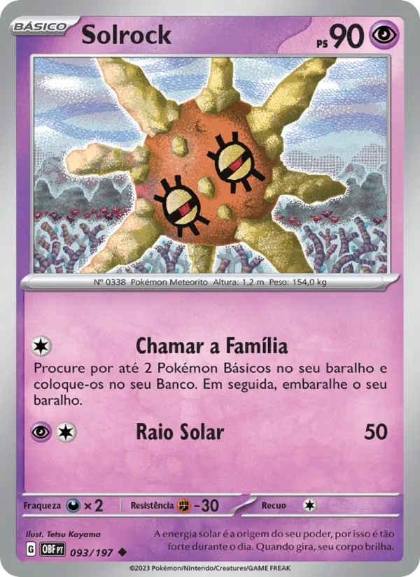 Carta Solrock, número 093/197 da coleção Obsidiana em Chamas