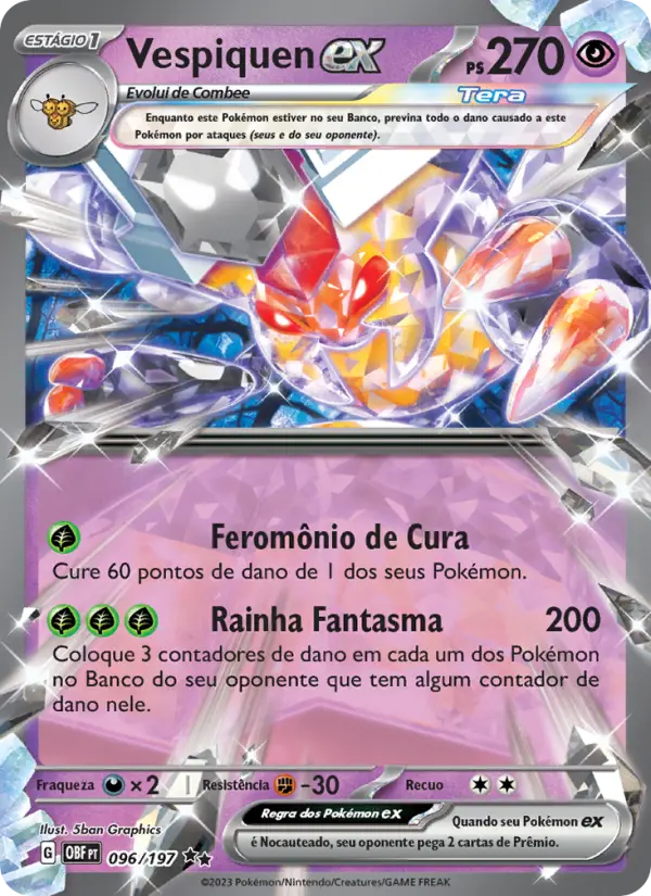 Carta Vespiquen ex, número 096/197 da coleção Obsidiana em Chamas