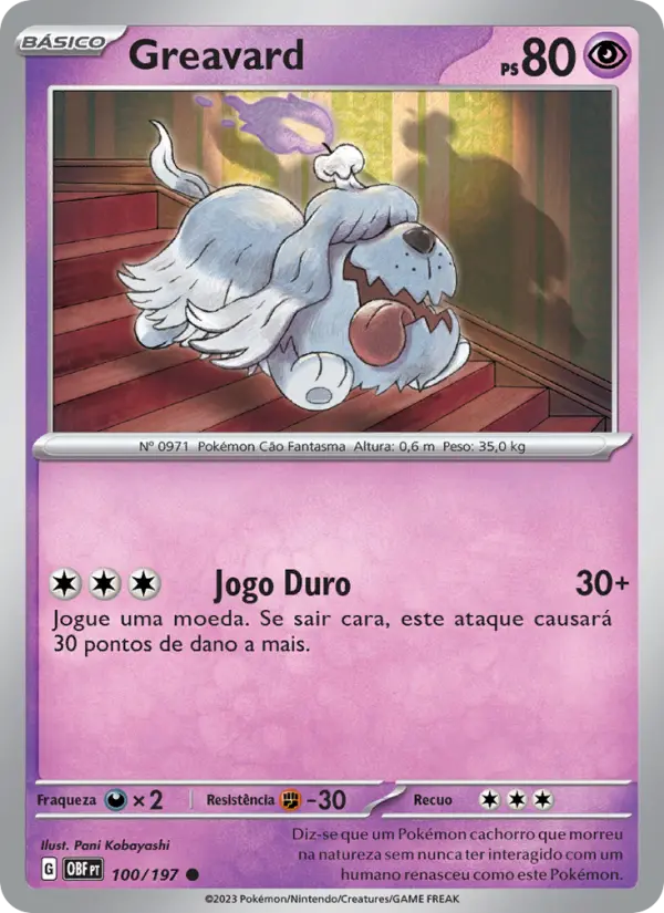 Carta Greavard, número 100/197 da coleção Obsidiana em Chamas