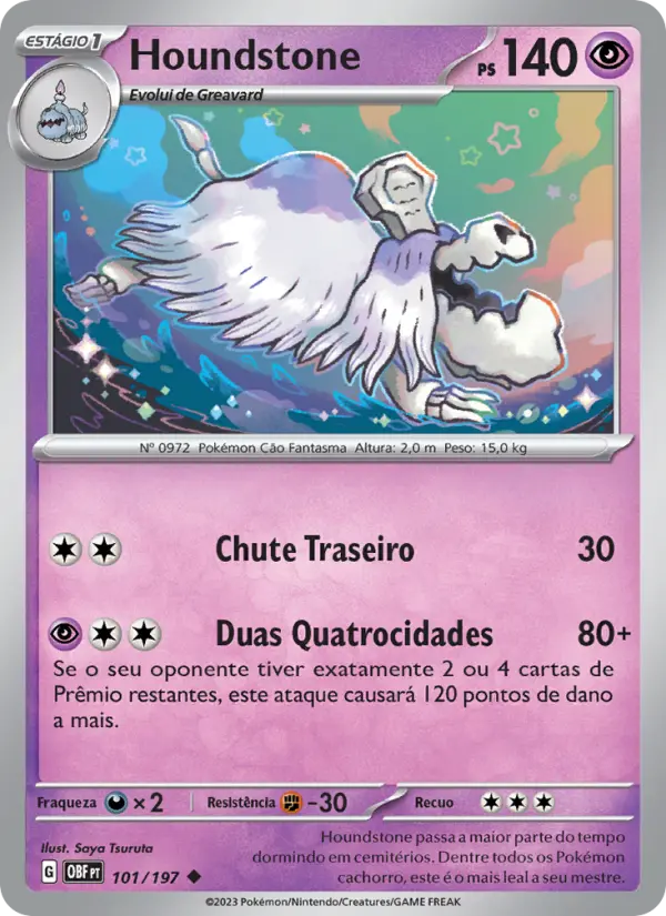 Carta Houndstone, número 101/197 da coleção Obsidiana em Chamas