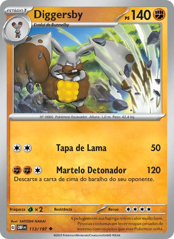 Carta Diggersby, número 113/197 da coleção Obsidiana em Chamas