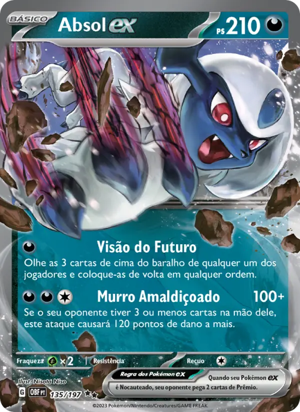 Carta Absol ex, número 135/197 da coleção Obsidiana em Chamas