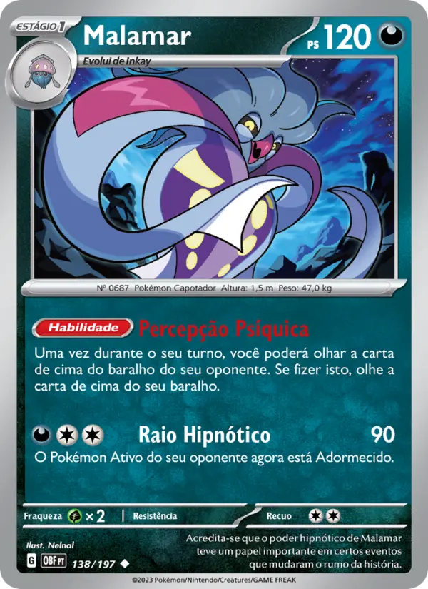 Carta Malamar, número 138/197 da coleção Obsidiana em Chamas