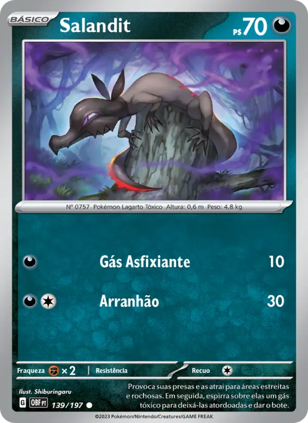 Carta Salandit, número 139/197 da coleção Obsidiana em Chamas