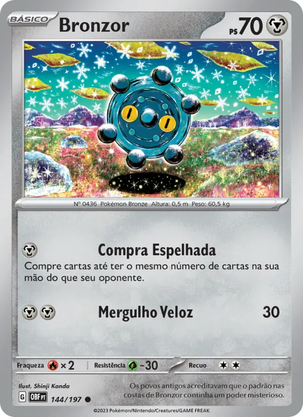 Carta Bronzor, número 144/197 da coleção Obsidiana em Chamas