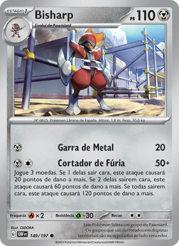 Carta Bisharp, número 149/197 da coleção Obsidiana em Chamas