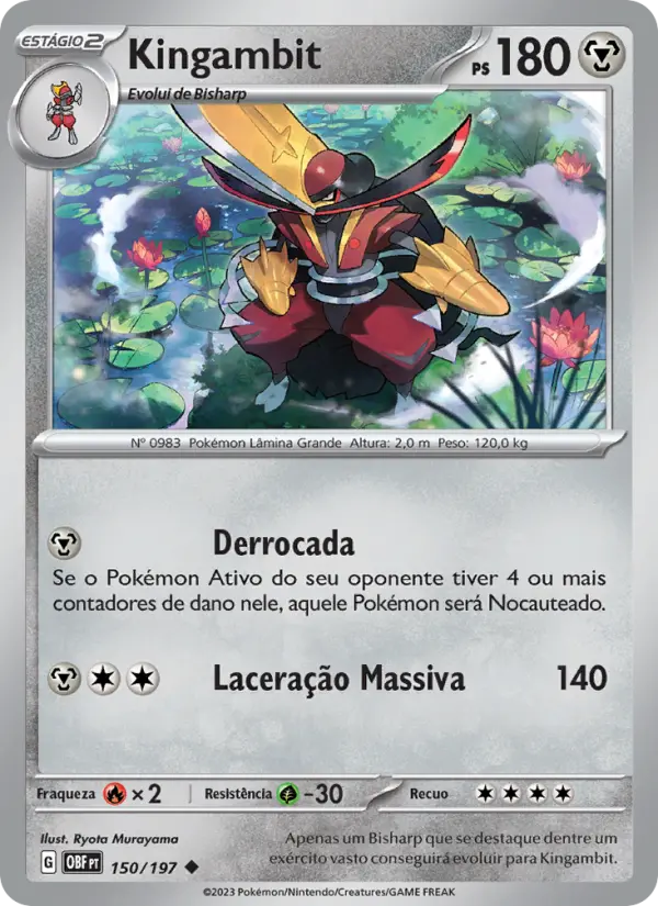 Carta Kingambit, número 150/197 da coleção Obsidiana em Chamas