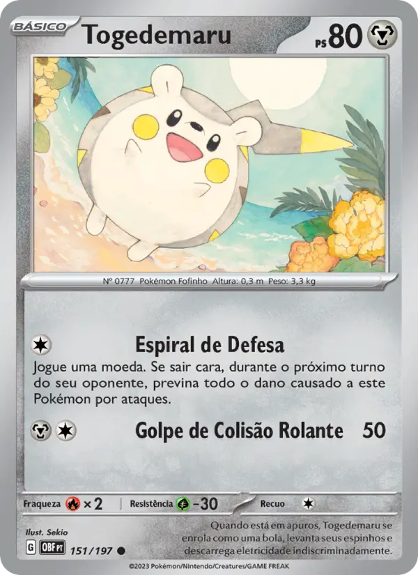 Carta Togedemaru, número 151/197 da coleção Obsidiana em Chamas