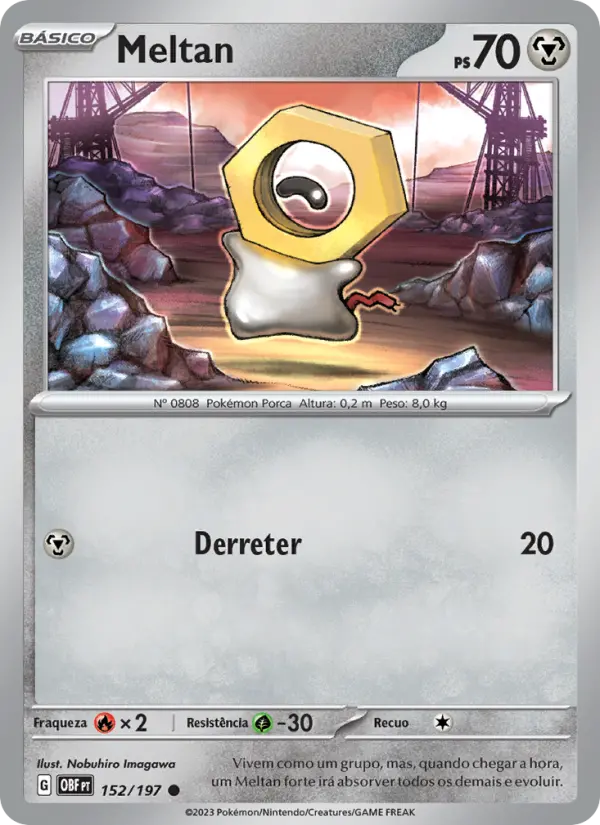 Carta Meltan, número 152/197 da coleção Obsidiana em Chamas