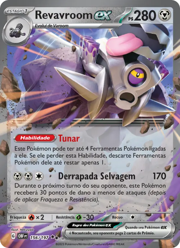 Carta Revavroom ex, número 156/197 da coleção Obsidiana em Chamas