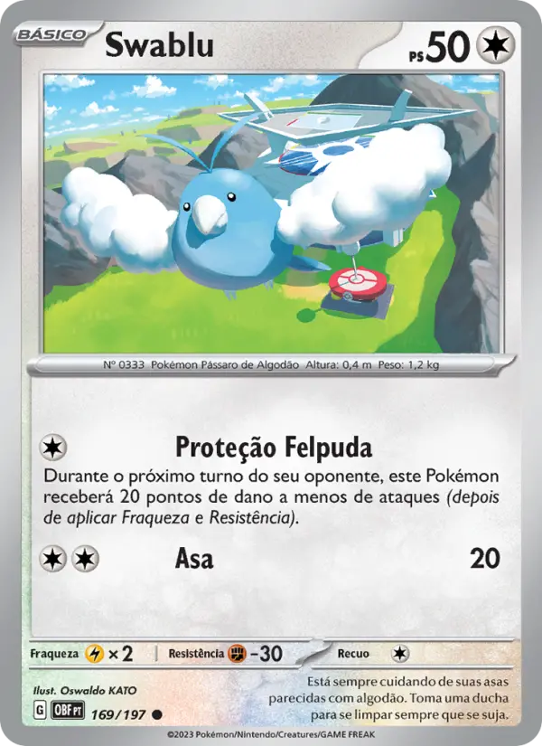 Carta Swablu, número 169/197 da coleção Obsidiana em Chamas