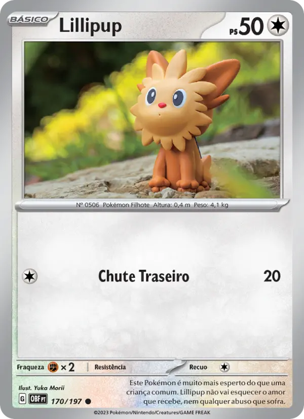 Carta Lillipup, número 170/197 da coleção Obsidiana em Chamas