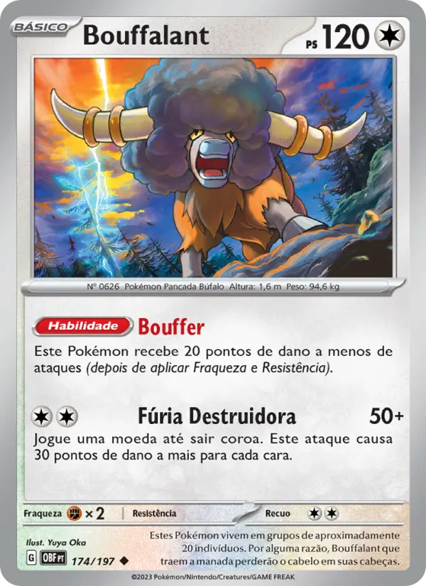 Carta Bouffalant, número 174/197 da coleção Obsidiana em Chamas