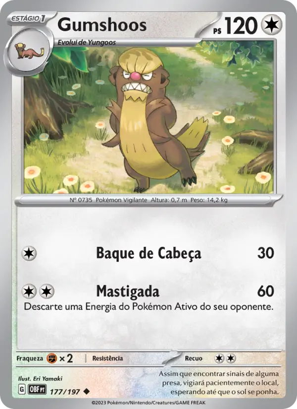 Carta Gumshoos, número 177/197 da coleção Obsidiana em Chamas