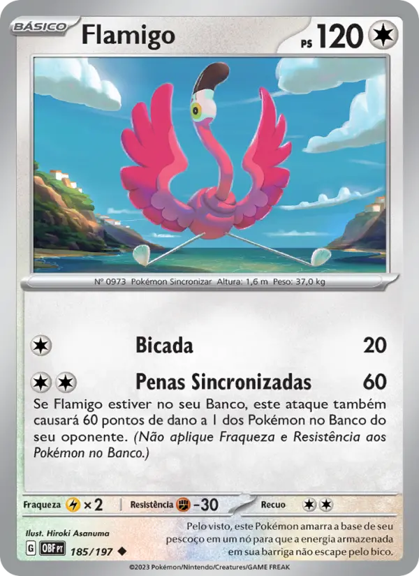 Carta Flamigo, número 185/197 da coleção Obsidiana em Chamas