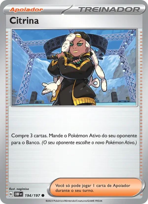 Carta Citrina, número 194/197 da coleção Obsidiana em Chamas