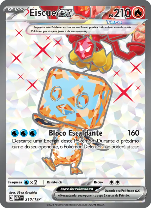 Carta Eiscue ex, número 210/197 da coleção Obsidiana em Chamas