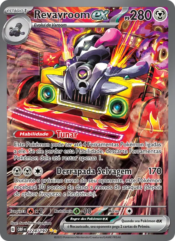 Carta Revavroom ex, número 224/197 da coleção Obsidiana em Chamas