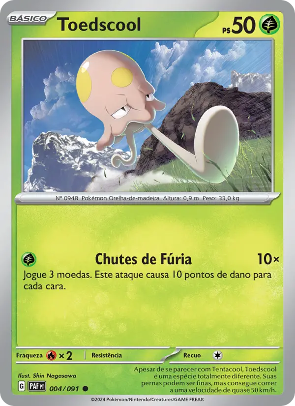 Carta Toedscool, número 004/91 da coleção Destinos de Paldea