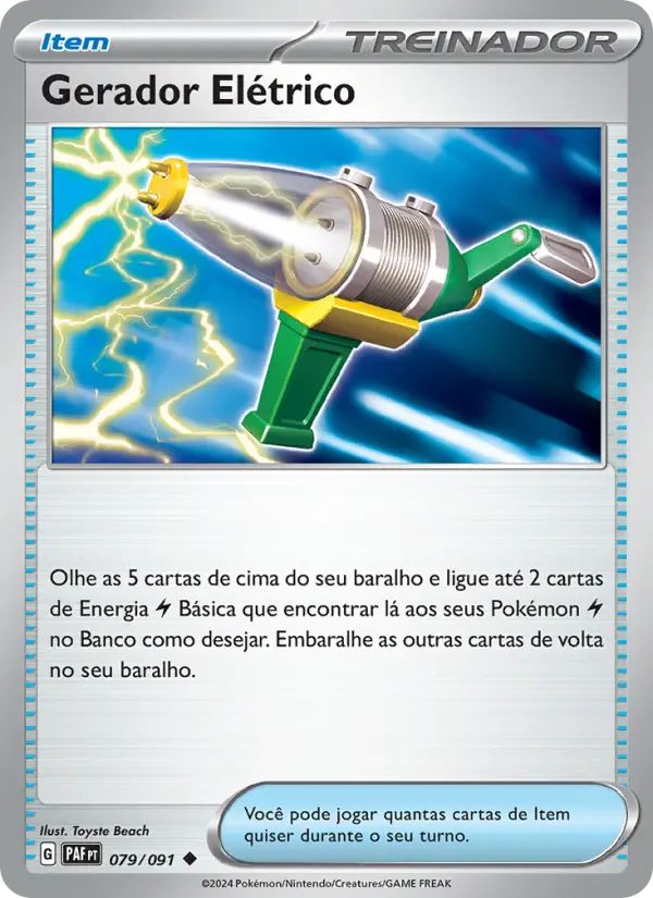 Carta Gerador Elétrico, número 079/91 da coleção Destinos de Paldea