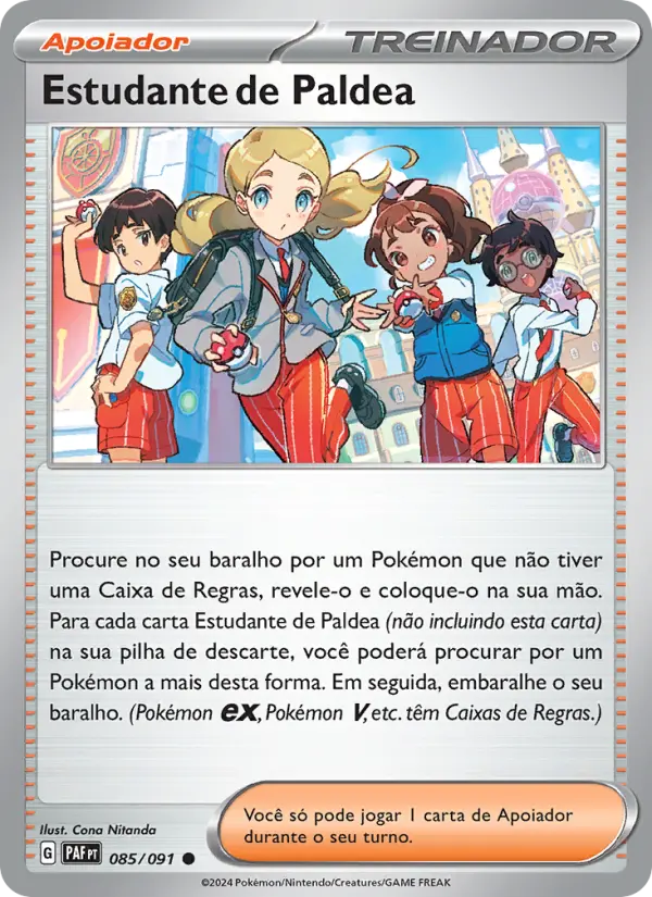 Carta Estudante de Paldea, número 085/91 da coleção Destinos de Paldea