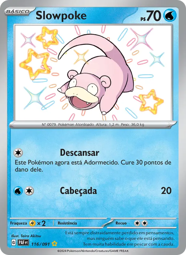 Carta Slowpoke, número 116/91 da coleção Destinos de Paldea