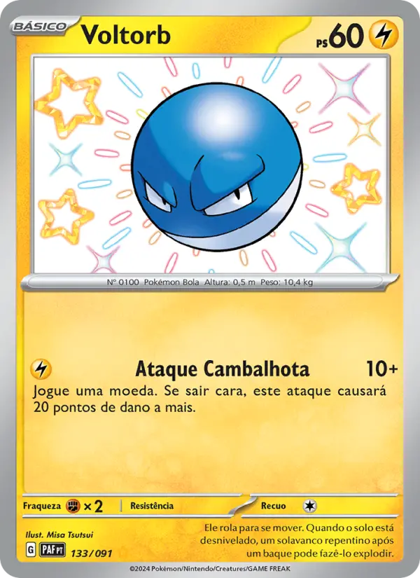 Carta Voltorb, número 133/91 da coleção Destinos de Paldea