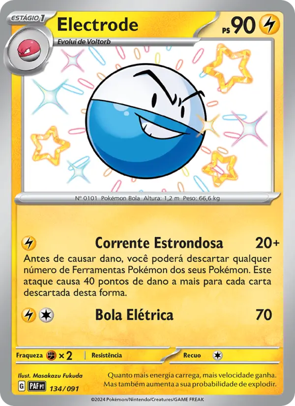 Carta Electrode, número 134/91 da coleção Destinos de Paldea