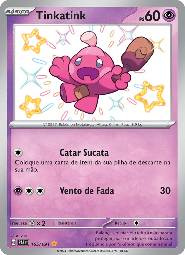 Carta Tinkatink, número 165/91 da coleção Destinos de Paldea