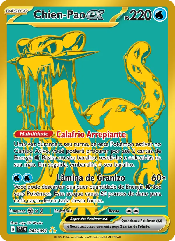 Carta Chien-Pao ex, número 242/91 da coleção Destinos de Paldea