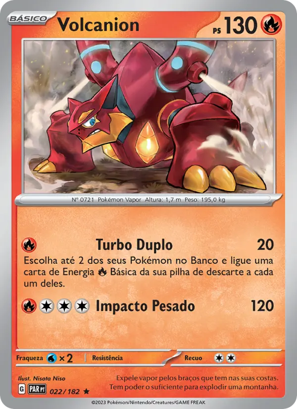 Carta Volcanion, número 022/182 da coleção Fenda Paradoxal