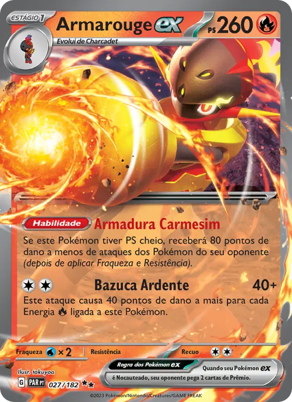 Carta Armarouge ex, número 027/182 da coleção Fenda Paradoxal