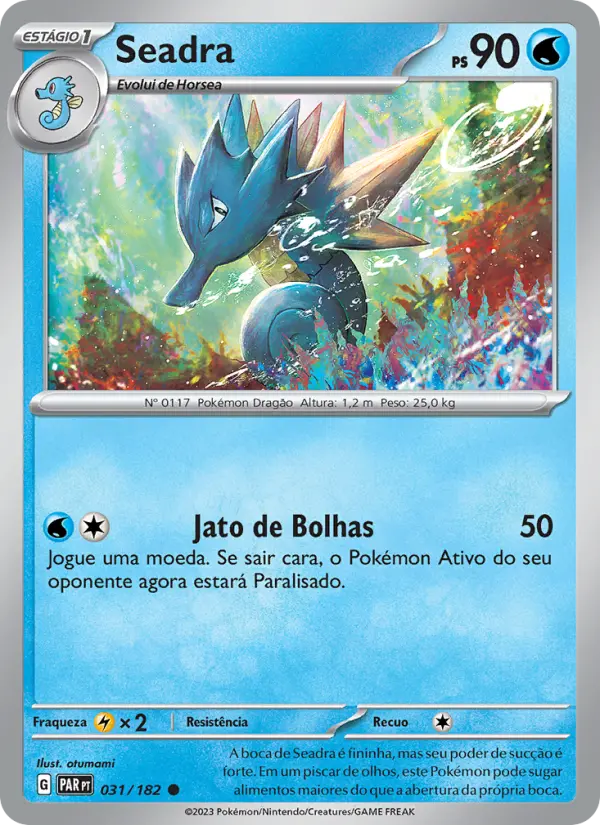 Carta Seadra, número 031/182 da coleção Fenda Paradoxal