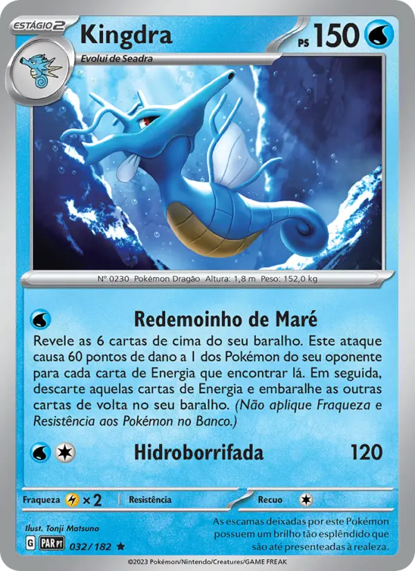 Carta Kingdra, número 032/182 da coleção Fenda Paradoxal