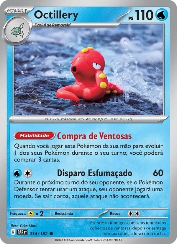 Carta Octillery, número 034/182 da coleção Fenda Paradoxal