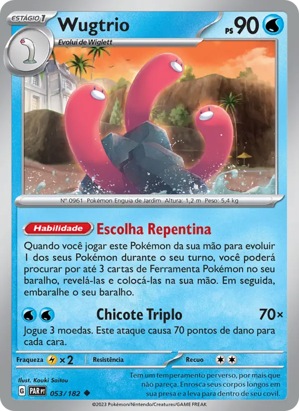 Carta Wugtrio, número 053/182 da coleção Fenda Paradoxal