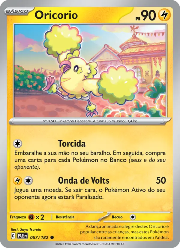 Carta Oricorio, número 067/182 da coleção Fenda Paradoxal