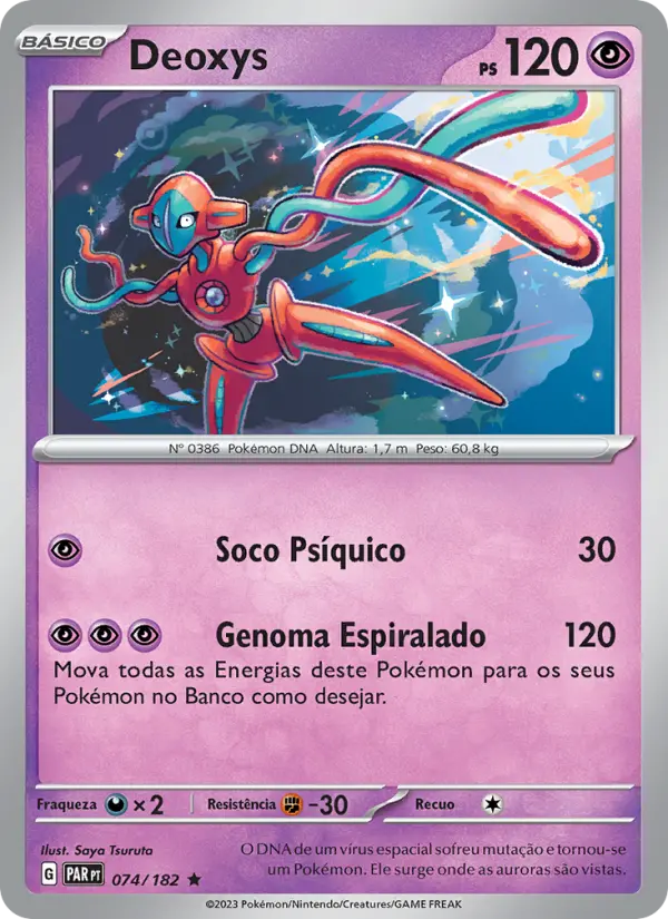 Carta Deoxys, número 074/182 da coleção Fenda Paradoxal