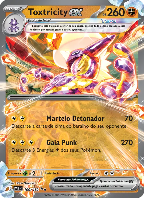 Carta Toxtricity ex, número 100/182 da coleção Fenda Paradoxal
