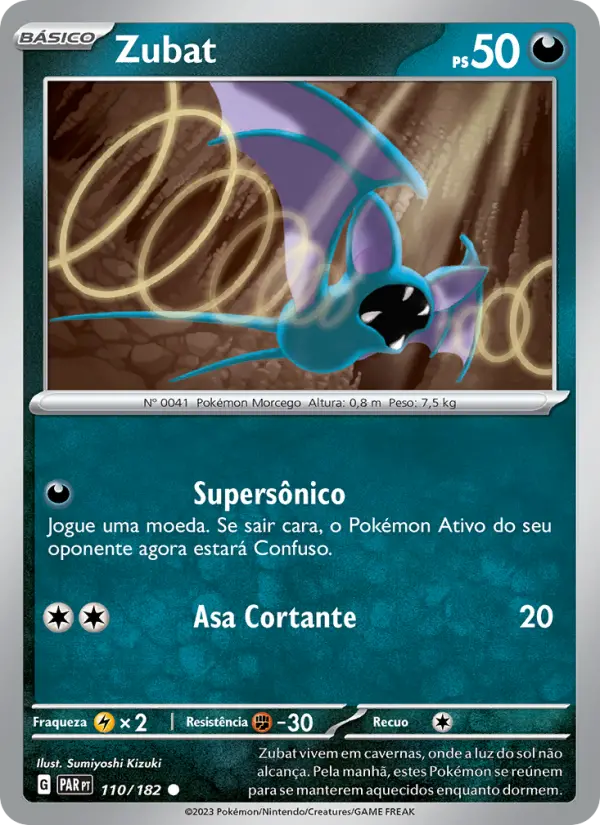 Carta Zubat, número 110/182 da coleção Fenda Paradoxal
