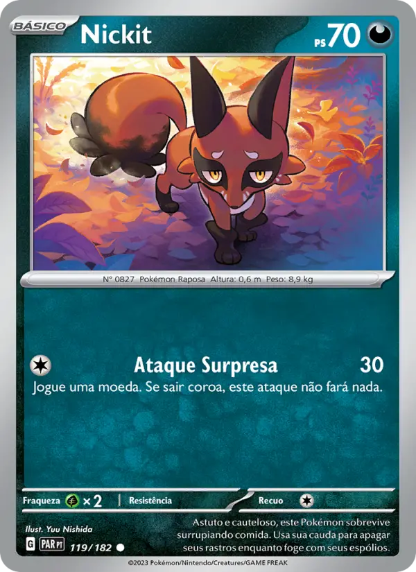 Carta Nickit, número 119/182 da coleção Fenda Paradoxal