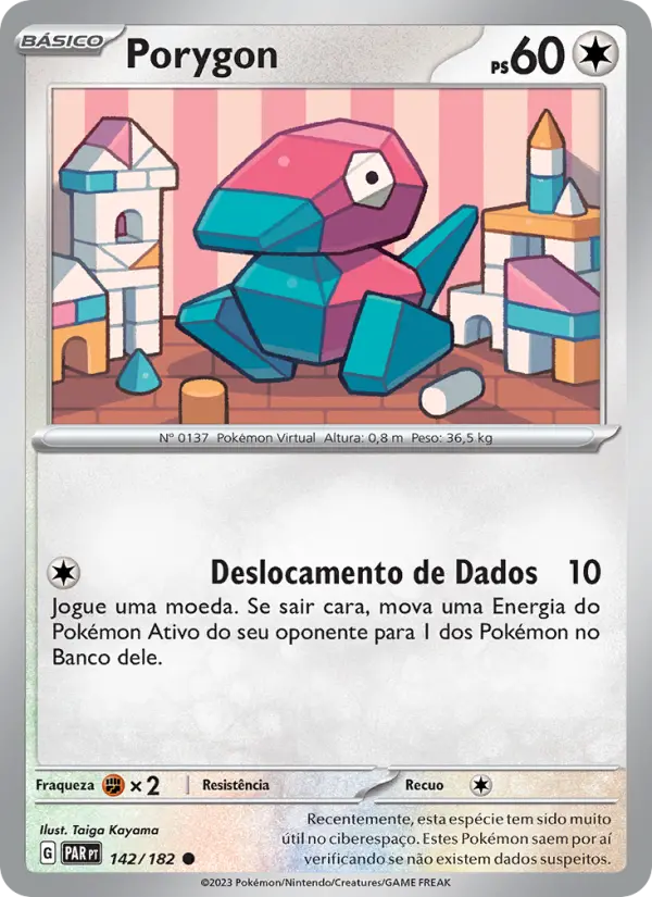 Carta Porygon, número 142/182 da coleção Fenda Paradoxal