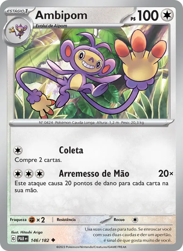 Carta Ambipom, número 146/182 da coleção Fenda Paradoxal