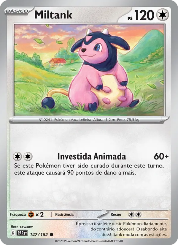 Carta Miltank, número 147/182 da coleção Fenda Paradoxal