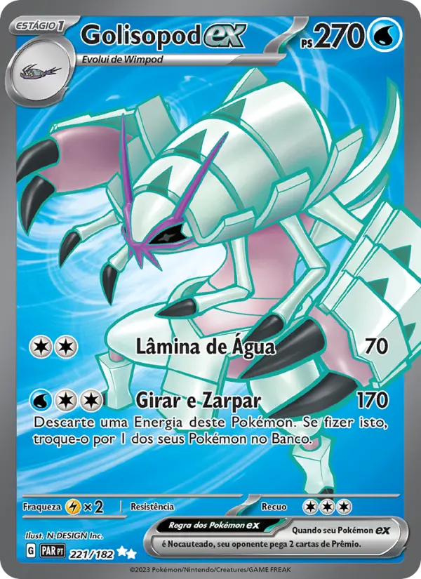 Carta Golisopod ex, número 221/182 da coleção Fenda Paradoxal