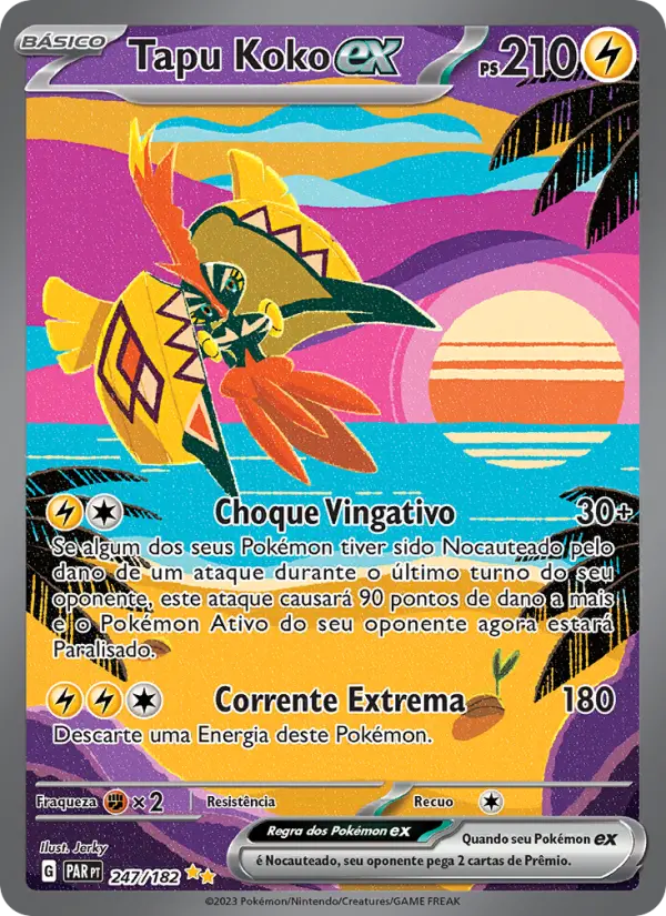 Carta Tapu Koko ex, número 247/182 da coleção Fenda Paradoxal