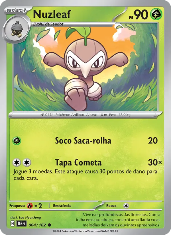 Carta Nuzleaf, número 004/162 da coleção Forças Temporais