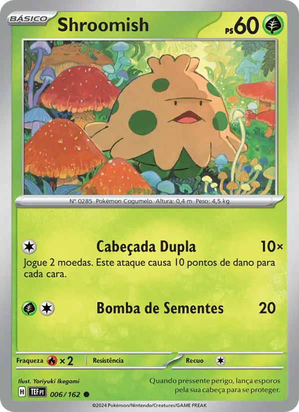 Carta Shroomish, número 006/162 da coleção Forças Temporais
