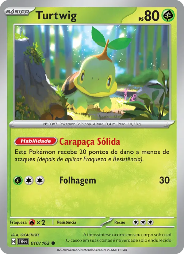 Carta Turtwig, número 010/162 da coleção Forças Temporais